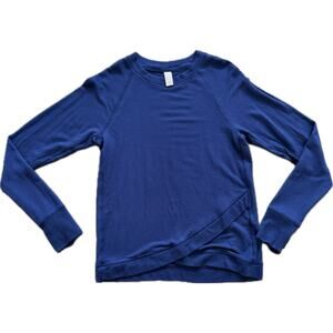 Athleta Girl Criss Cross Navy Blue Sweatshirt 12 Modal Stretchy Soft